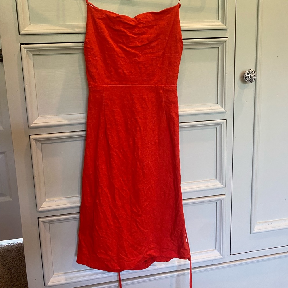 Open back linen dress